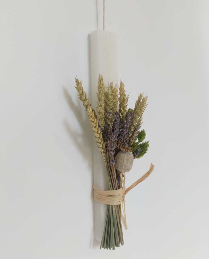 Easter Aromatic Candle Dried Flowers Natural Green