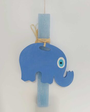 Easter Candle Wooden Indigo Elephant Evil Eye