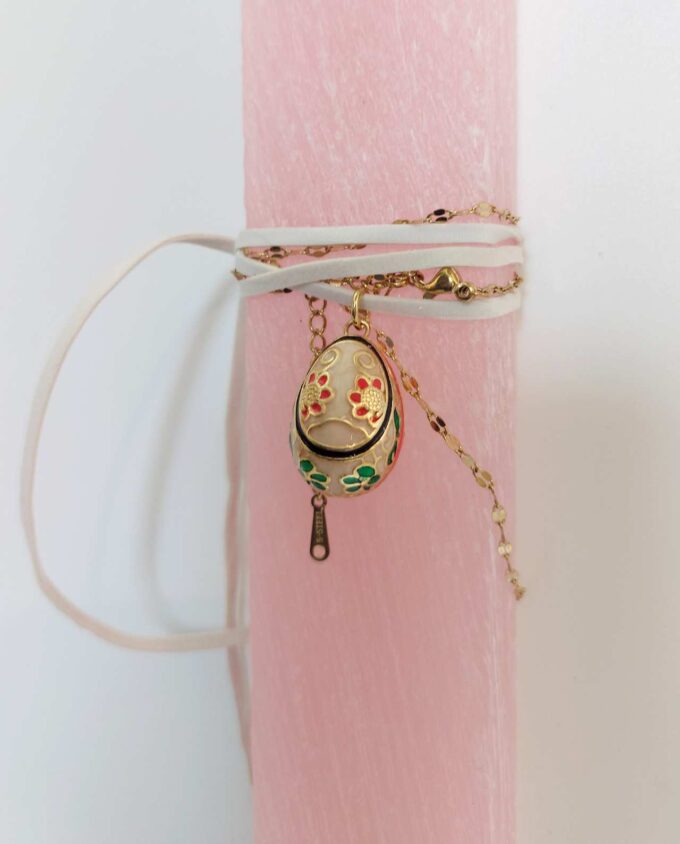 Easter Aromatic Candle Necklace Pink Romantic Egg