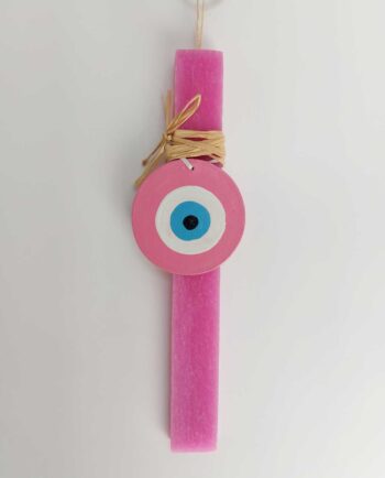 Easter Aromatic Candle Wooden Pink Evil Eye