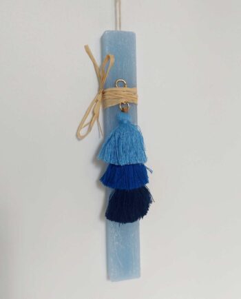 Easter Aromatic Blue Candle Boho Pom-Pom