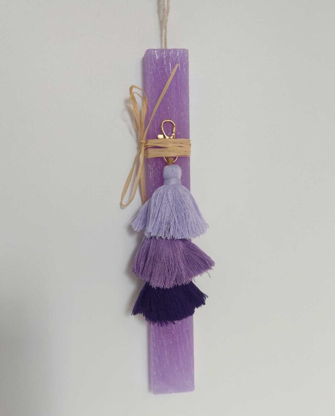 Easter Aromatic Lilac Candle Boho Pom-Pom