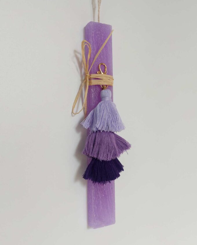 Easter Aromatic Lilac Candle Boho Pom-Pom