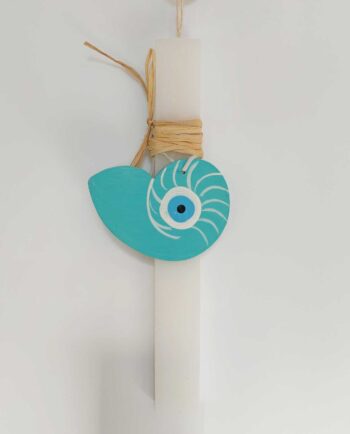 Easter Aromatic Candle Wooden Turquoise Seashell Evil Eye