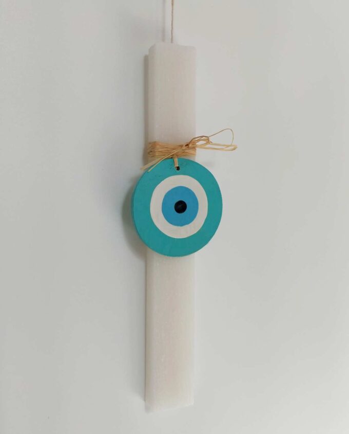 Easter Aromatic Candle Wooden Turquoise Evil Eye