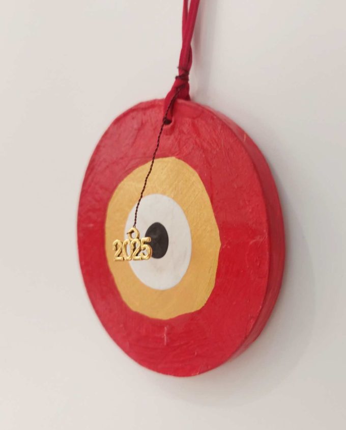 Wooden Red Gold Evil Eye 2025