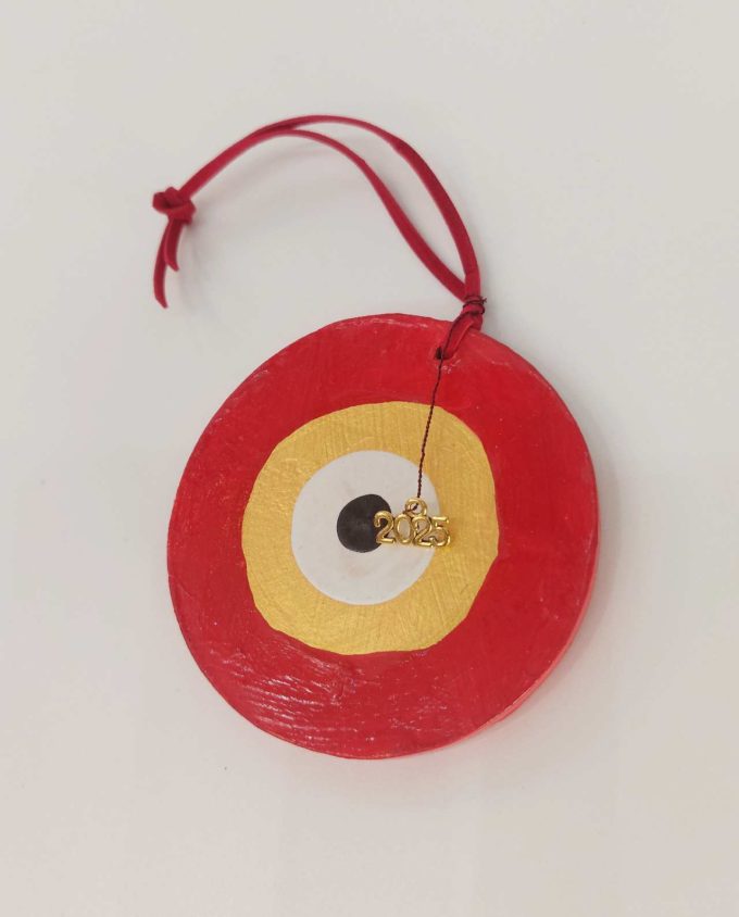 Wooden Red Gold Evil Eye 2025