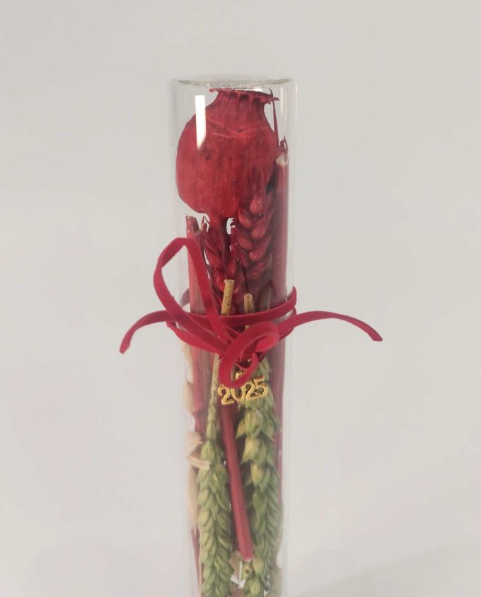 Lucky 2025 Glass Cylinder Dried Flowers