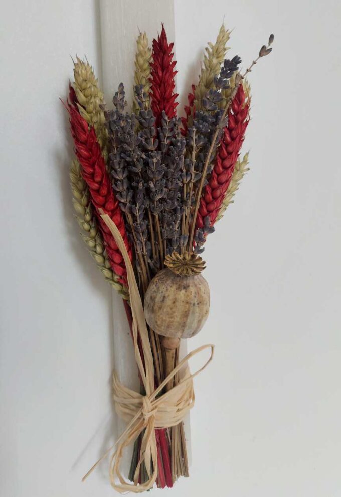 Easter Aromatic Candle Dried Flowers Red Natural