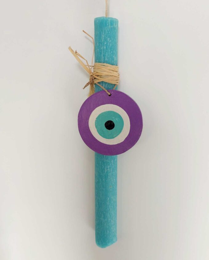 Easter Aromatic Candle Wooden Purple Evil Eye