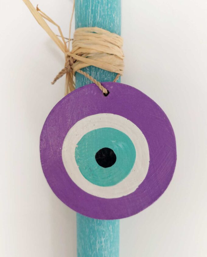 Easter Aromatic Candle Wooden Purple Evil Eye