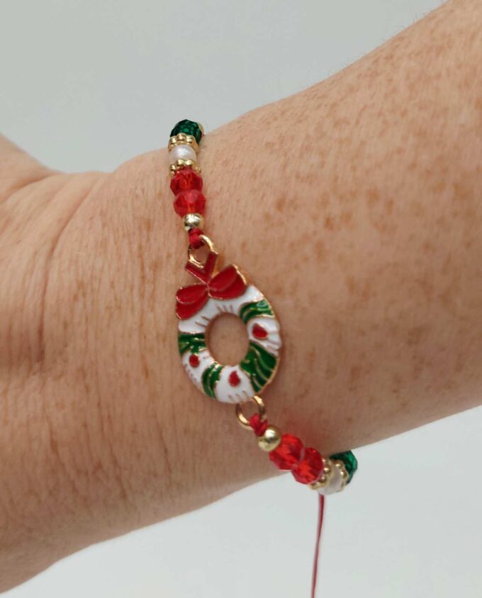 Bracelet Christmas Charm Xmas Wreath