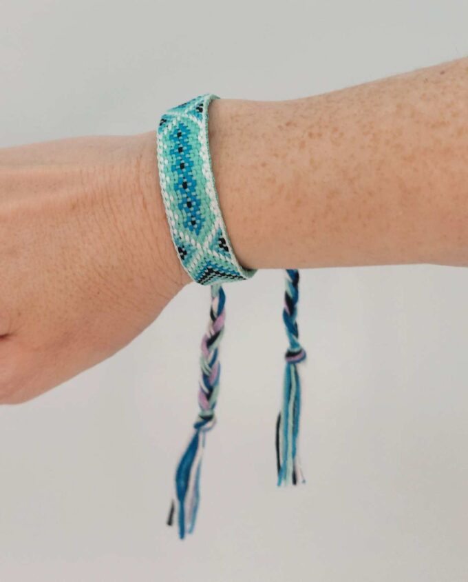 Bracelet Fabric Turquoise Blue