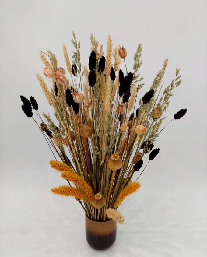 Dried Flowers Arrangement Yellow & Brown h. 60 cm