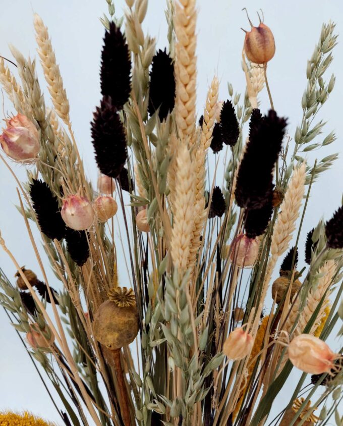 Dried Flowers Arrangement Yellow & Brown h. 60 cm