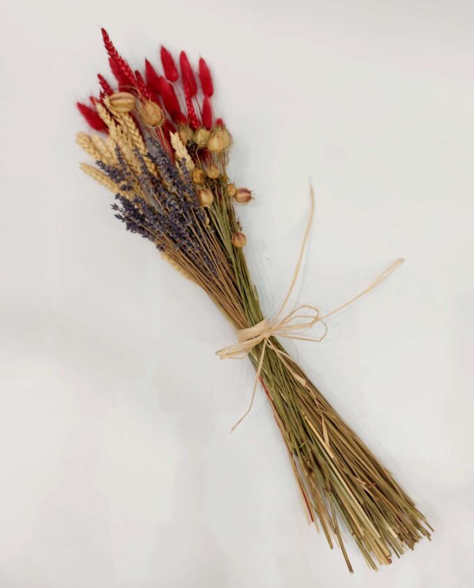 Dried Flowers Lavender Red Mix Bouquet