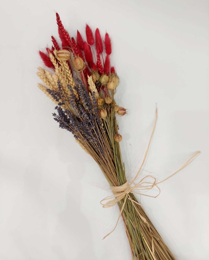 Dried Flowers Lavender Red Mix Bouquet