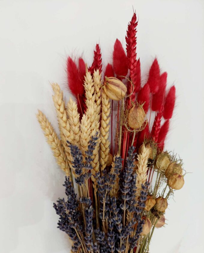 Dried Flowers Lavender Red Mix Bouquet