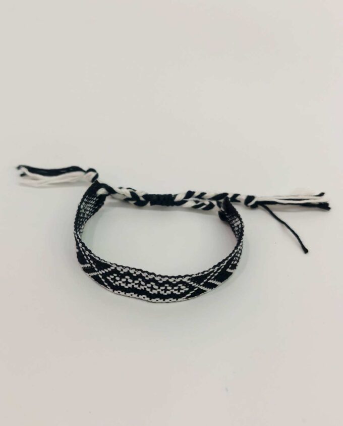 Bracelet Fabric Black White