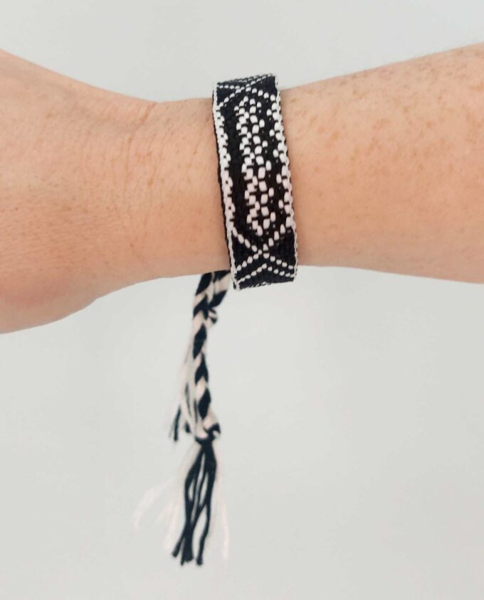 Bracelet Fabric Black White