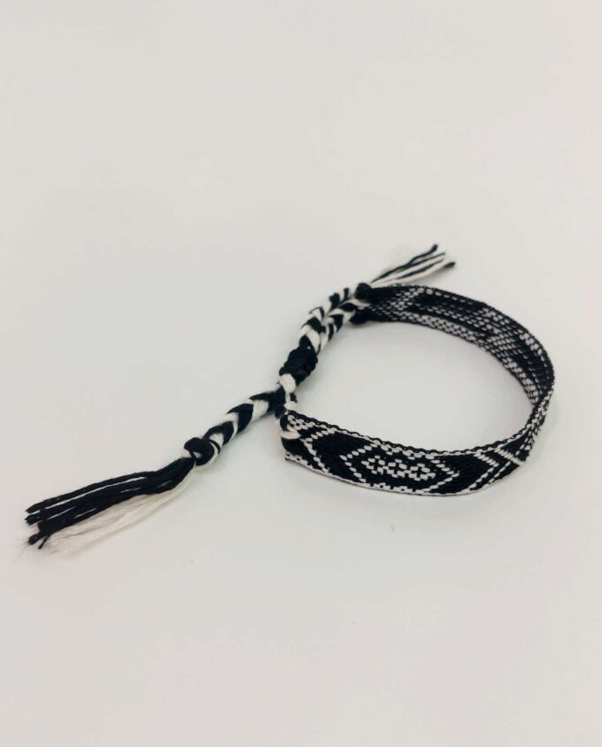 Bracelet Fabric Black White