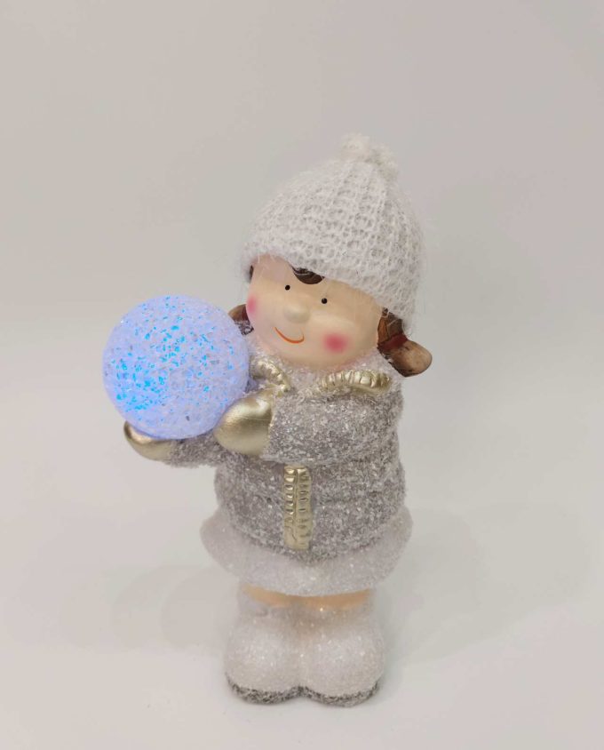 Girl Holding Led Snowball