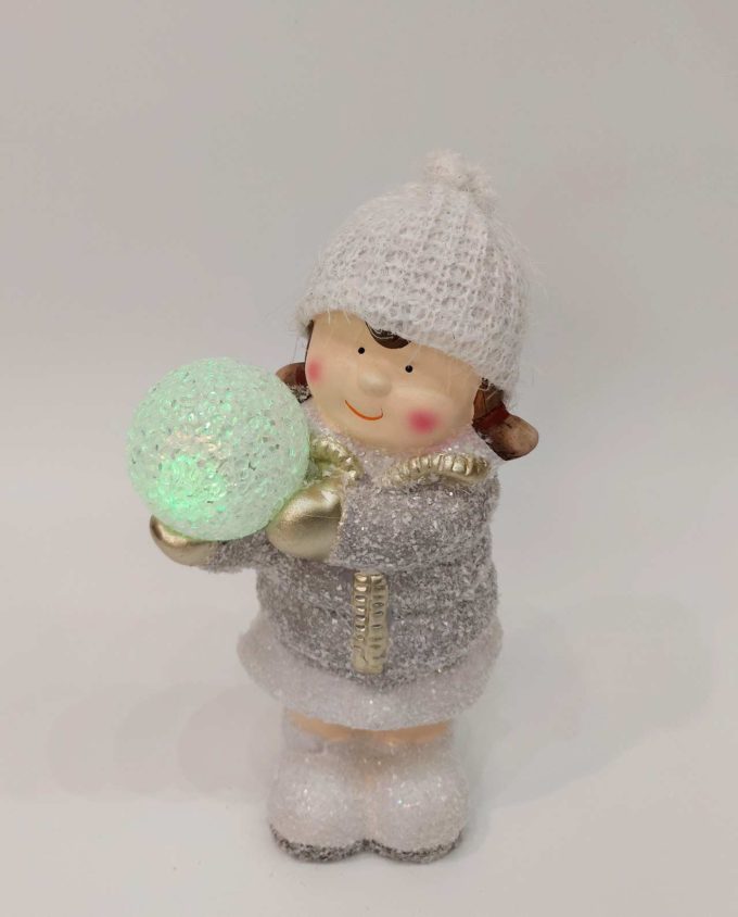 Girl Holding Led Snowball