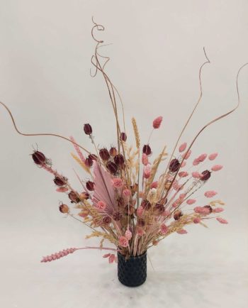 Dried Flowers Pink Natural Arrangement Height 55 cm