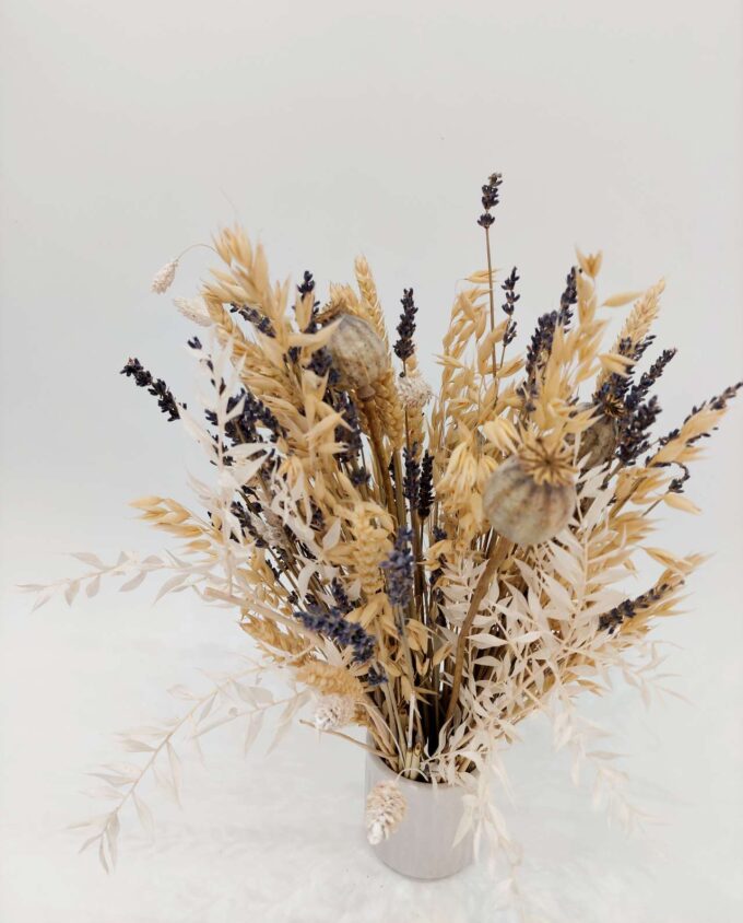 Dried Flowers White Arrangement Height. 40 cm