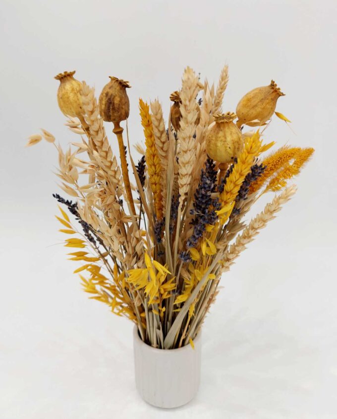 Dried Flowers Yellow Arrangement Height. 40 cm