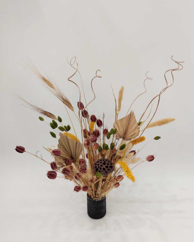 Dried Flowers Natural Yellow Arrangement Height. 55 cm