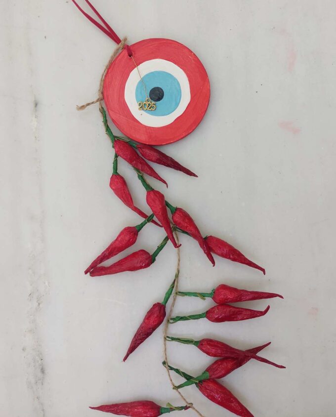 Garland Papie Mache Peppers Evil Eye 2025