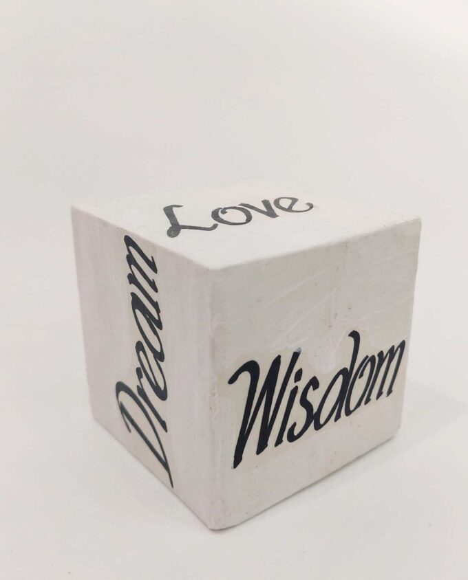 Cube Wooden Handmade Positive Vibes