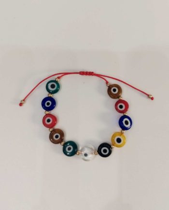 Bracelet Multicolor Glass Evil Eyes