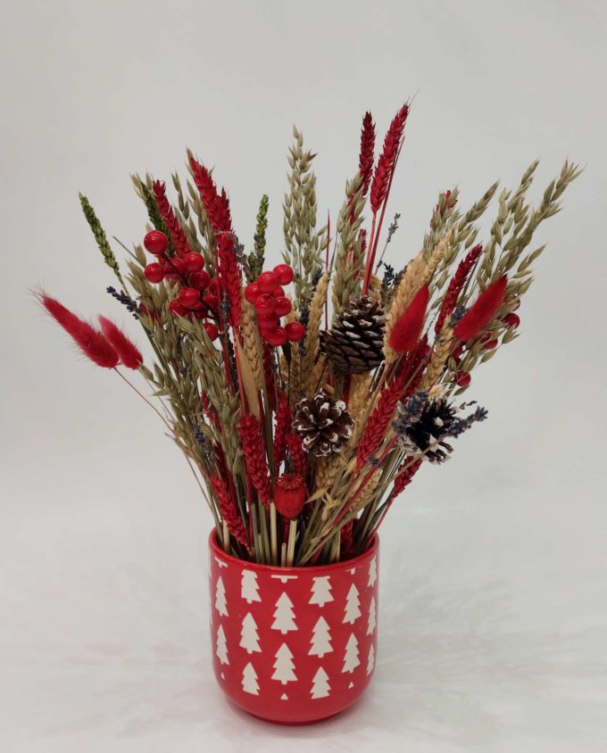 Christmas Dried Flowers Arrangement "Red"