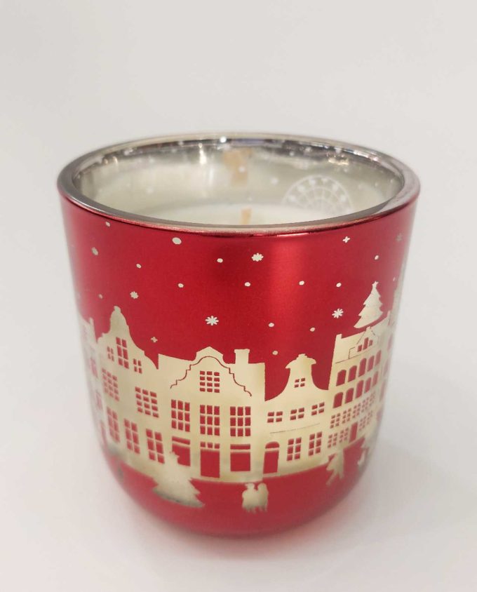 Christmas Red Votive Filled with Candle