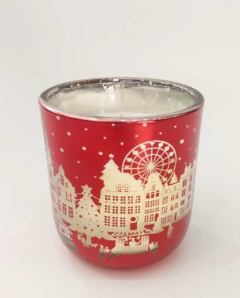 Christmas Red Votive Filled with Candle