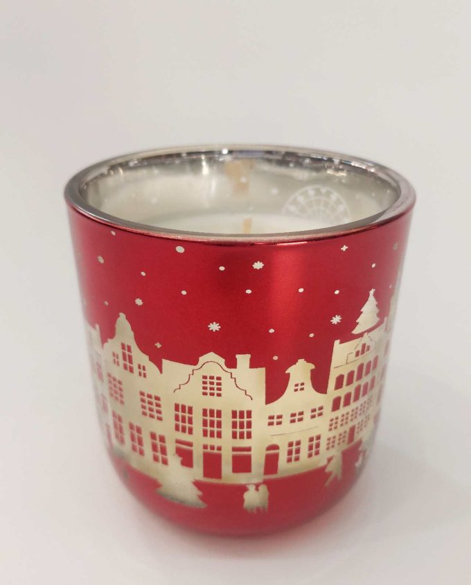 Christmas Red Votive Filled with Candle