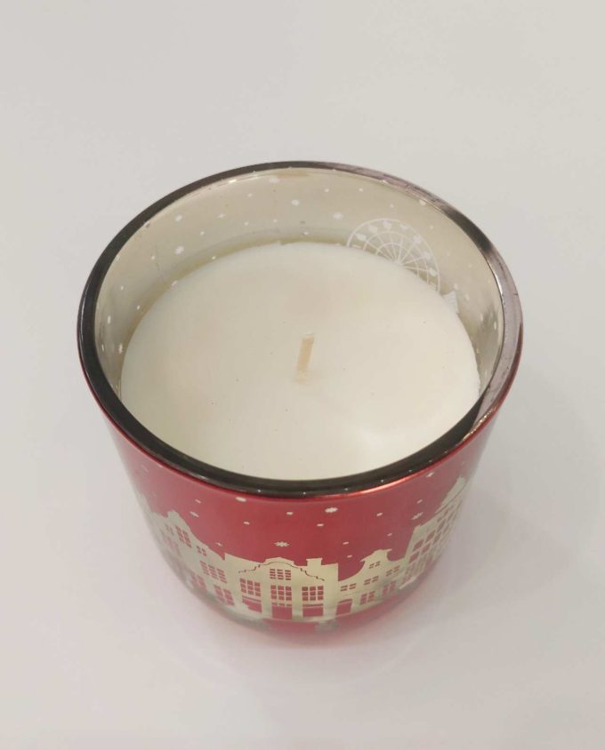 Christmas Red Votive Filled with Candle