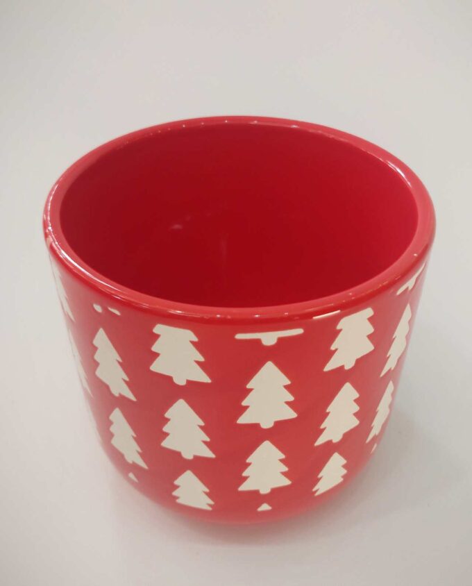 Ceramic RedPot "Xmas Trees" Height 13 cm