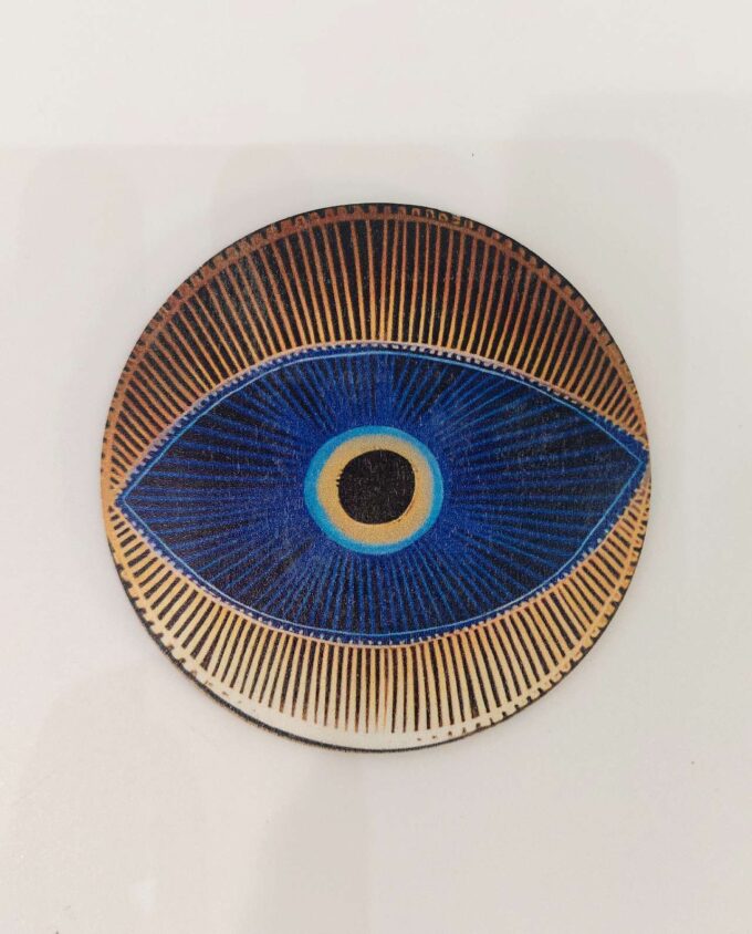 Coaster Wooden Sureal Evil Eye Set 6 Pieces