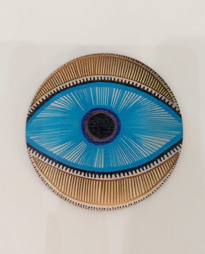 Coaster Wooden Sureal Evil Eye Set 6 Pieces