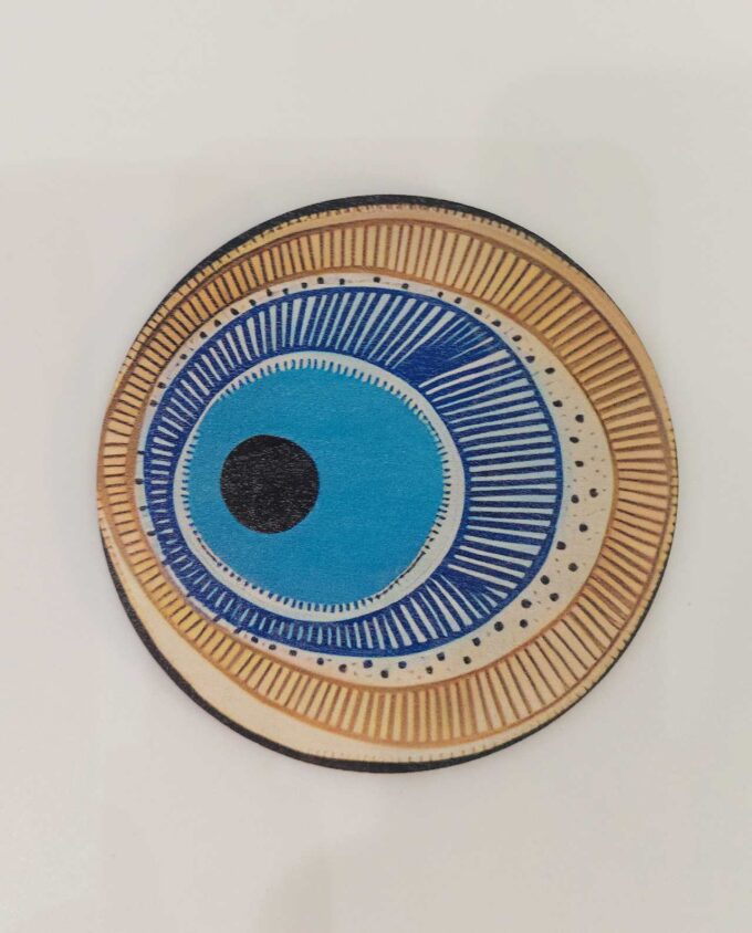 Coaster Wooden Sureal Evil Eye Set 6 Pieces