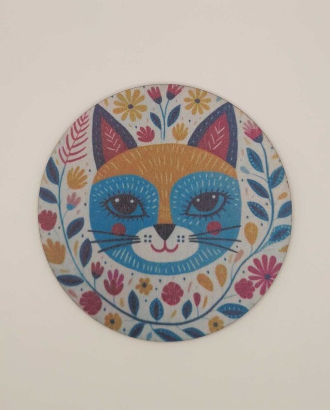 Coaster Wooden "Cat" Set 6 Pieces