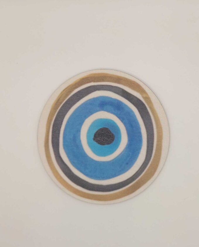 Coaster Wooden "Absurdum Evil Eye" Set 4 Pieces