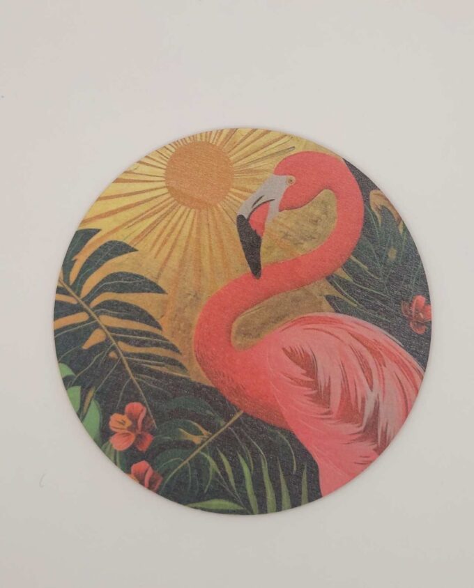 Coaster Wooden "Flamingos" Set 6 Pieces