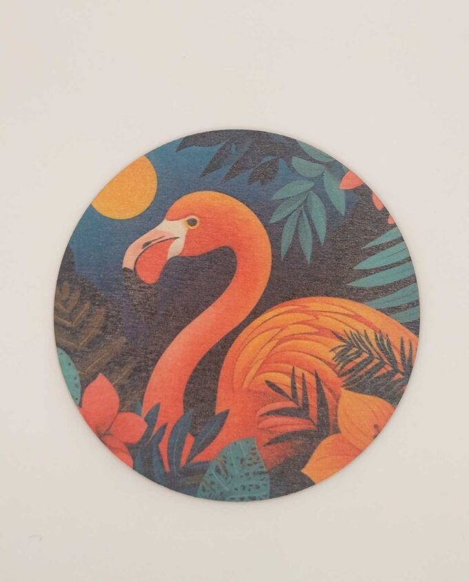 Coaster Wooden "Flamingos" Set 6 Pieces