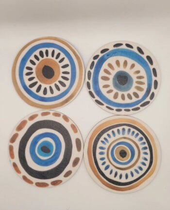 Coaster Wooden "Evil Eye Absurdum" Set 4 Pieces