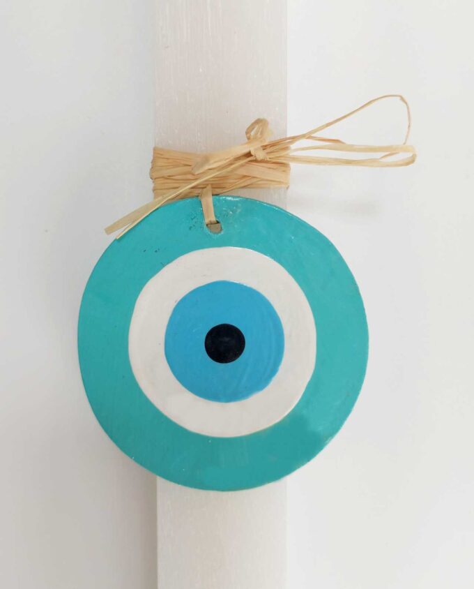 Easter Aromatic Candle Wooden Turquoise Evil Eye