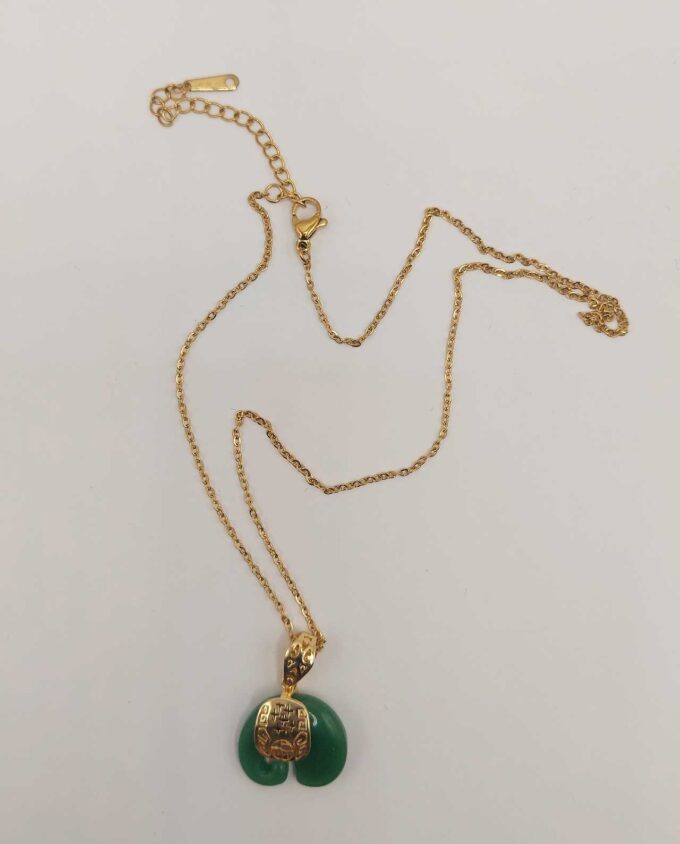 Necklace Green Elephant